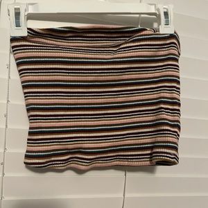 Garage strapless crop top